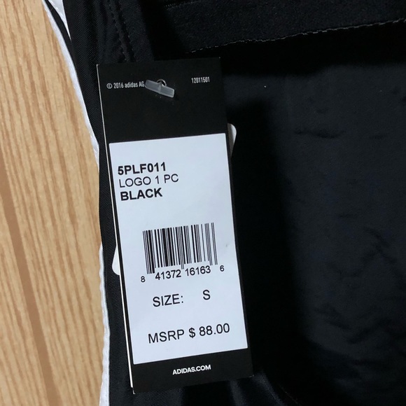 NWT ADIDAS SWIMWEAR Logo Stripe One-Piece Swimsuit - Picture 6 of 9